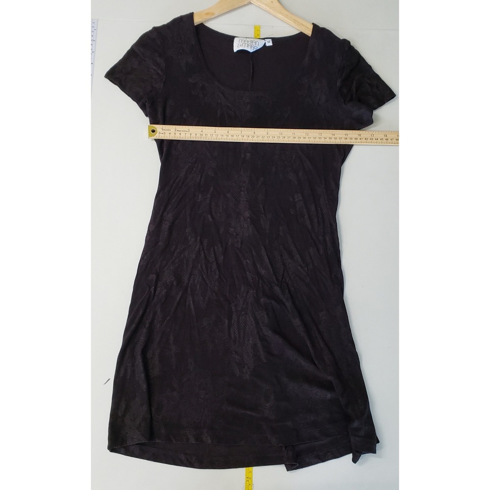 Marian‎ & Maral Mini Dress Womens Medium Black Floral Damask 90s Vintage Boho - Picture 4 of 6
